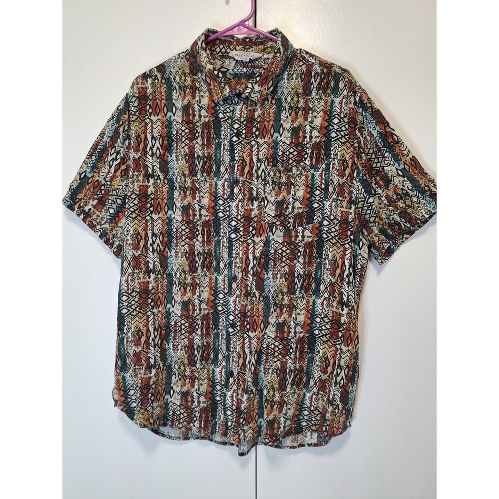 Vintage ReMastered by Cotton On Mens Abstract Pattern Button Up Sz XL